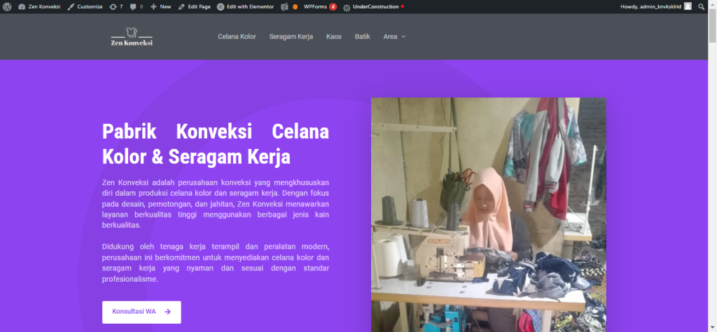 pabrik konveksi celana kolor Indonesia