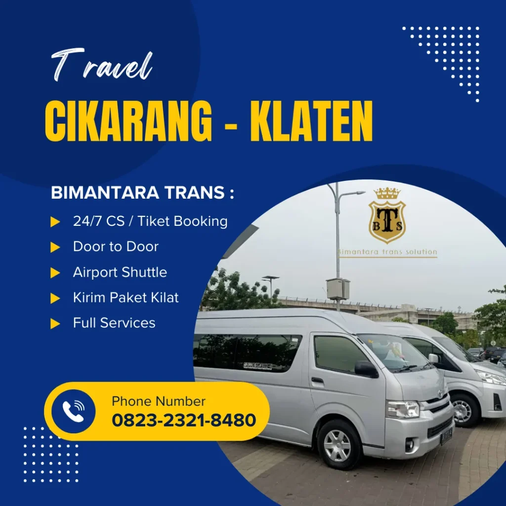 travel cikarang klaten bimantara trans