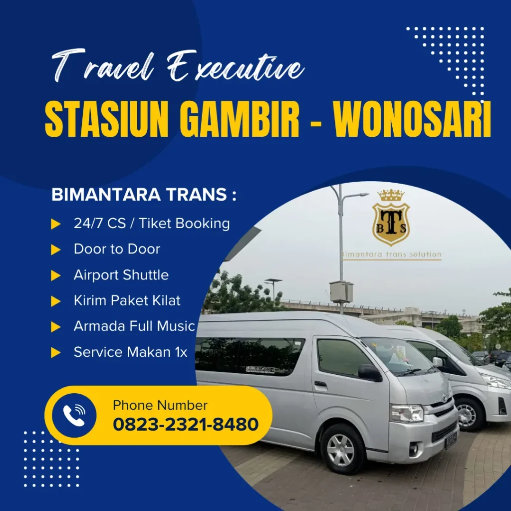 travel stasiun gambir wonosari bimantara trans