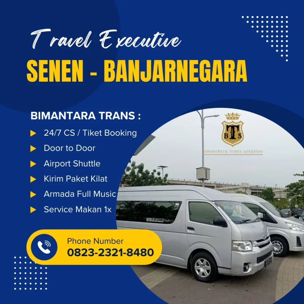 travel stasiun senen banjarnegara bimantara trans