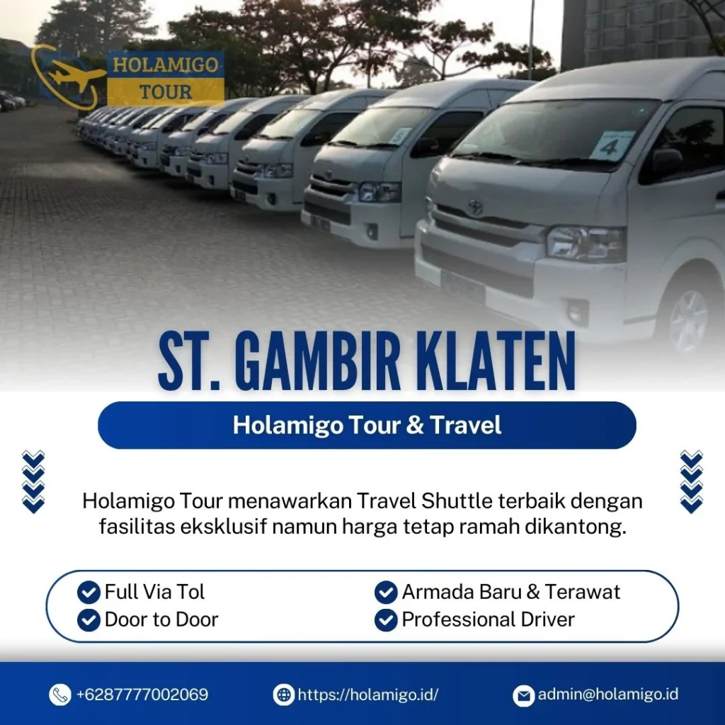 Travel Shuttle St. Gambir Klaten Holamigo Tour
